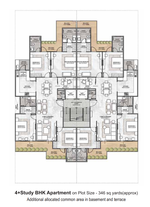 4BHK ,Orchid IVY | Dhanbhumi